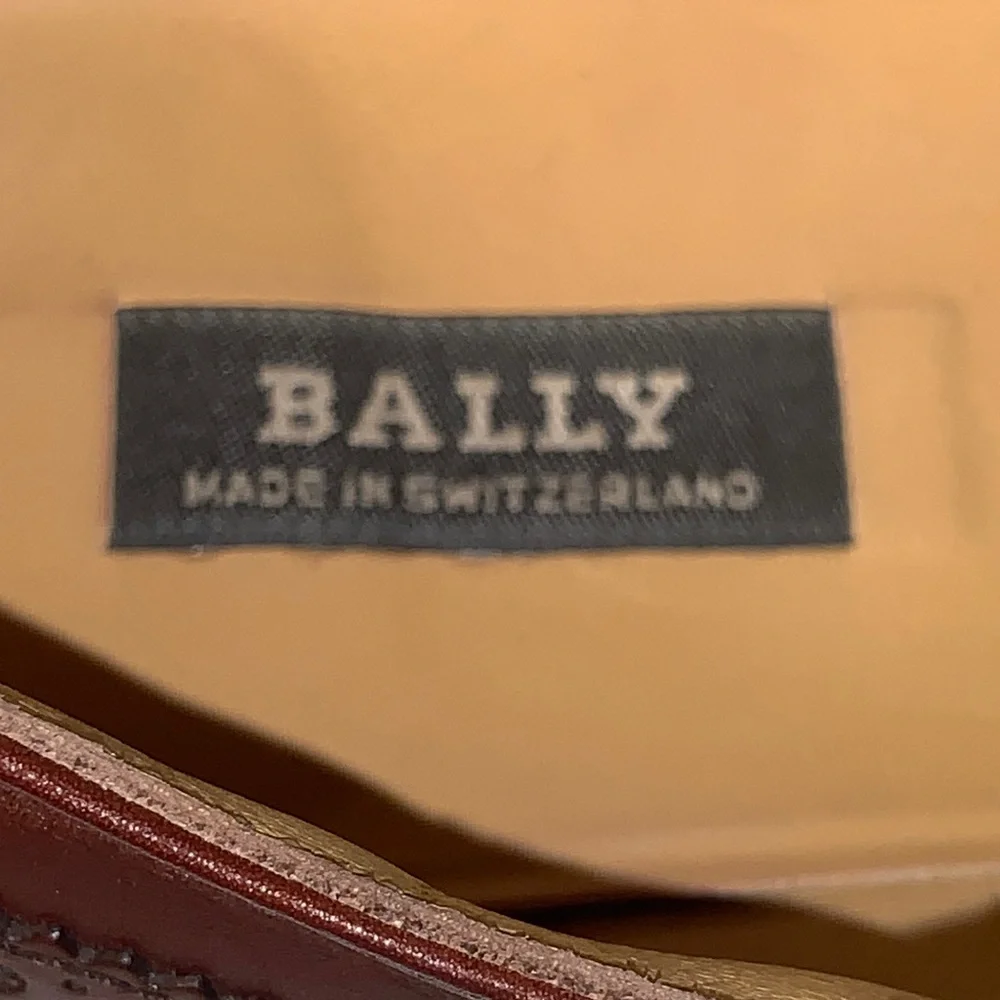 Bally Men's Oxford Brogue Brown Leather Dress Shoes